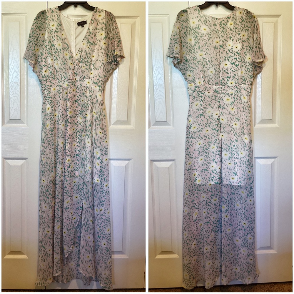Luxology Size 10 Pink Floral Maxi Dress